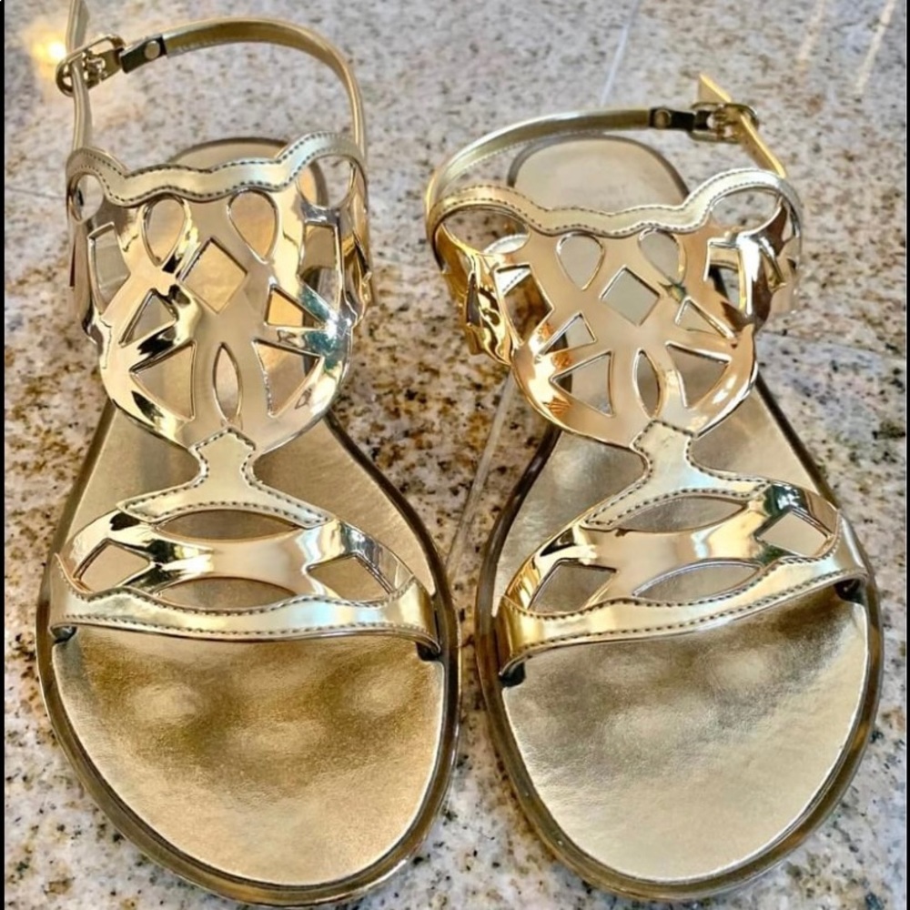 Stewart Weitzman Gold Jelly Sandals